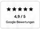 4,9 von 5 Google Bewertungen